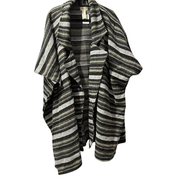 Free People Jackson Oversized Striped Poncho, MSRP $148 New with Tag - Picture 4 of 8